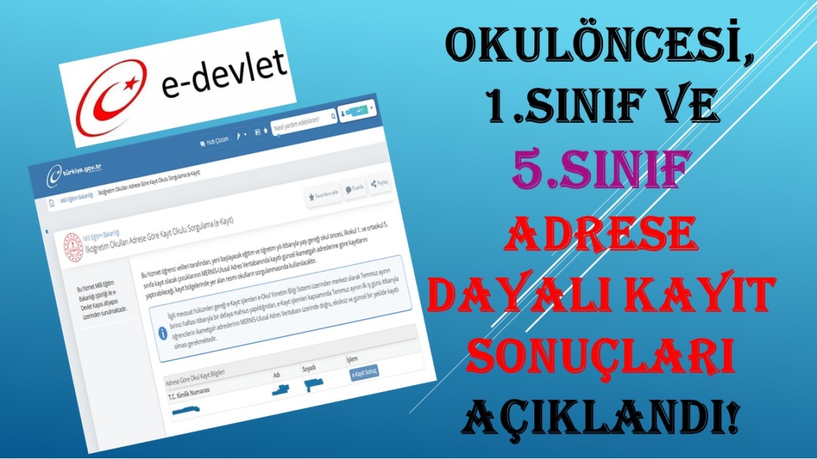 ADRESE DAYALI KAYIT SONUÇLARI AÇIKLANDI