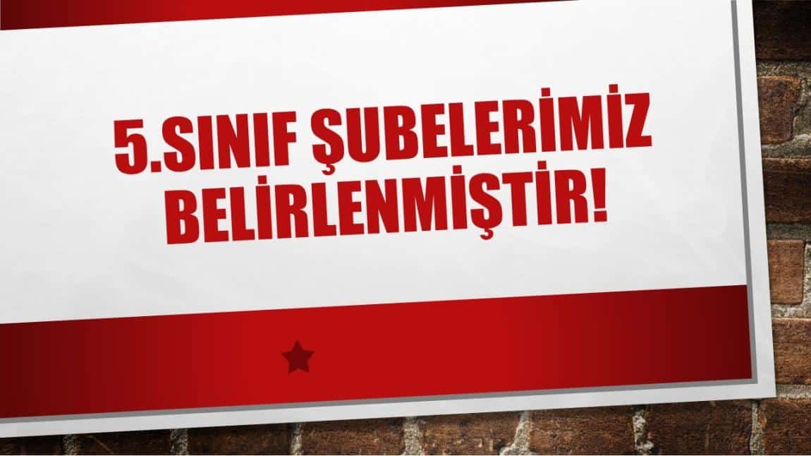 5.SINIFŞUBELERİMİZ BELİRLENMİŞTİR!